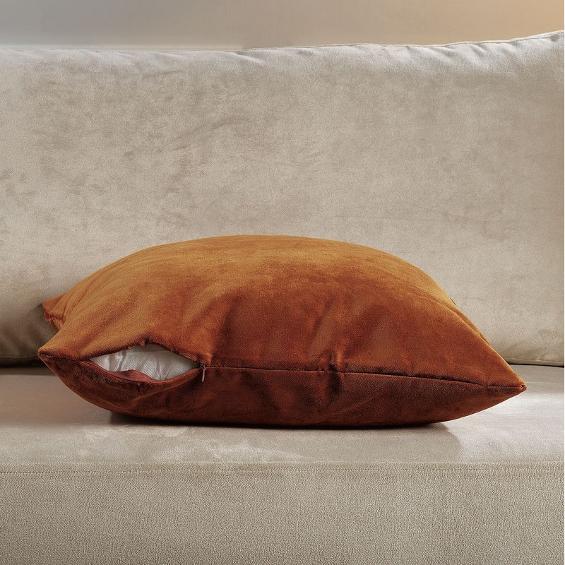 Housse de coussin en velours mat 1pc, Rectangle H 12 po x l 20 po, Épice
