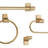 5-Piece Matte Brass All-In-One Bathroom Hardware Set-72161401