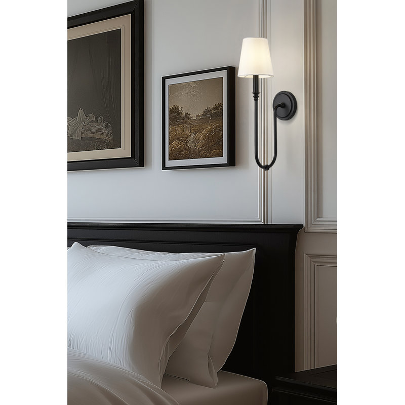 Jisele 21 inch Matte Black 1 Light Wall Sconce, Matte Black