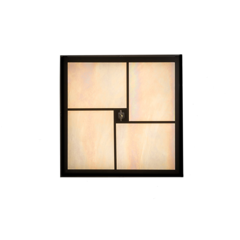4 - Light Flush Mount, White Iridescent