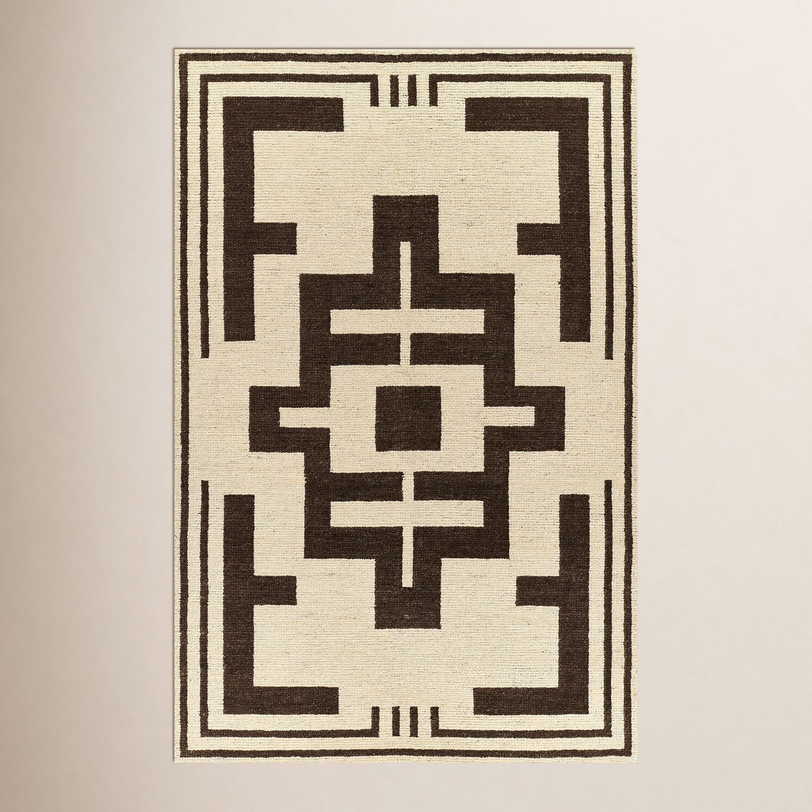 Theresa Brown Hand-Woven Geometric Wool Rug, 8' X 10'