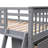 Gray Wooden Bunk Bed With Six Drawers, Customizable Shelf Formats, And A Size Lower Twin Over Full In Drawer Cabinets Flexible Insights-923773634