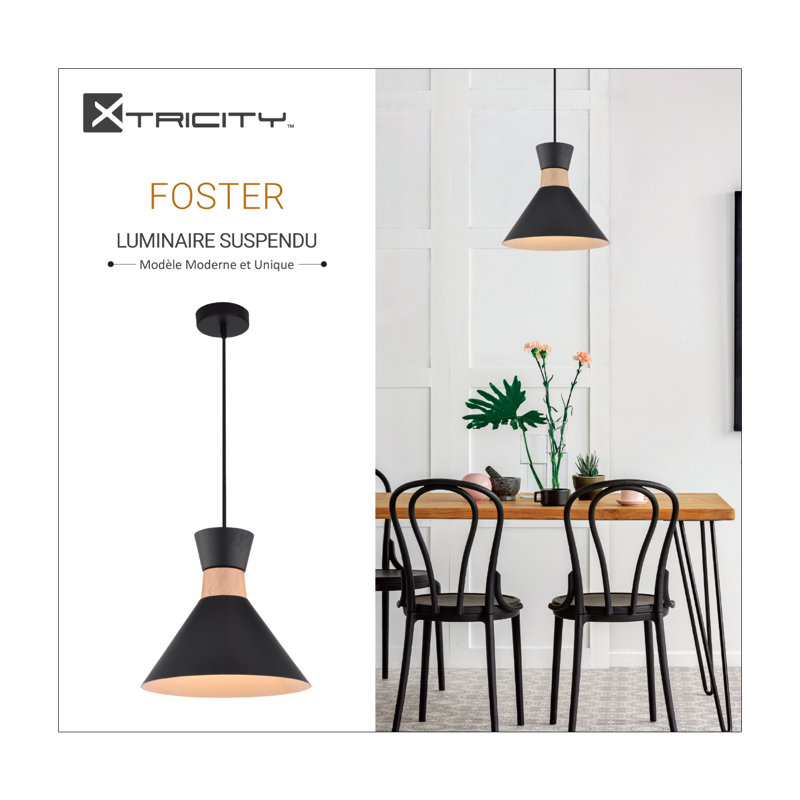 Luminaire suspendu conique 1 lumière Foster