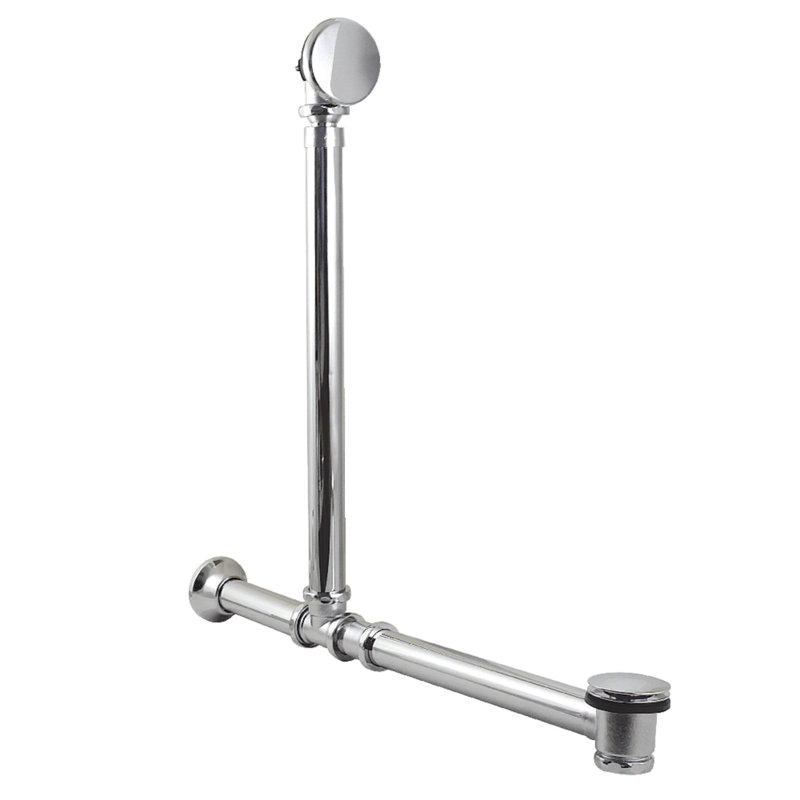 Drain de baignoire à pattes avec trop-plein, Chrome poli