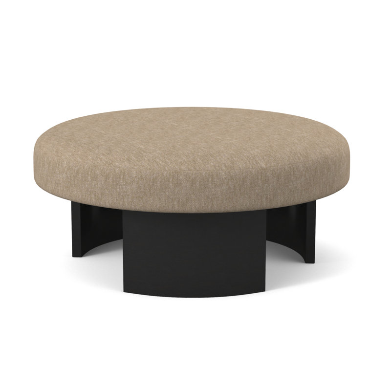 Eclipse Round Ottoman, Espresso, Fizz Ivory 100% Polyester