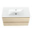 Meuble-lavabo moderne 36 po - Lavabo en céramique, 2 tiroirs à fermeture en douceur, couleur chêne, fixation murale avec lavabo, fixation-1223538019-1223538028-1223538018
