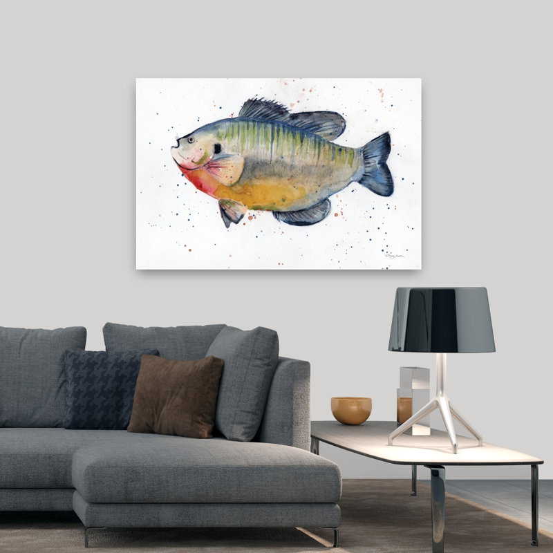 Poisson de mer d'eau douce, art côtier, H 32 po x l 48 po