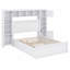 Structure de lit en bois polyvalente, armoire de rangement intégrée, tablette, douilles et lit gigogne-128935578