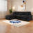 Space-saving Modular Sectionals, Polyester Black L-shaped Sofa With Storage For Modern Home