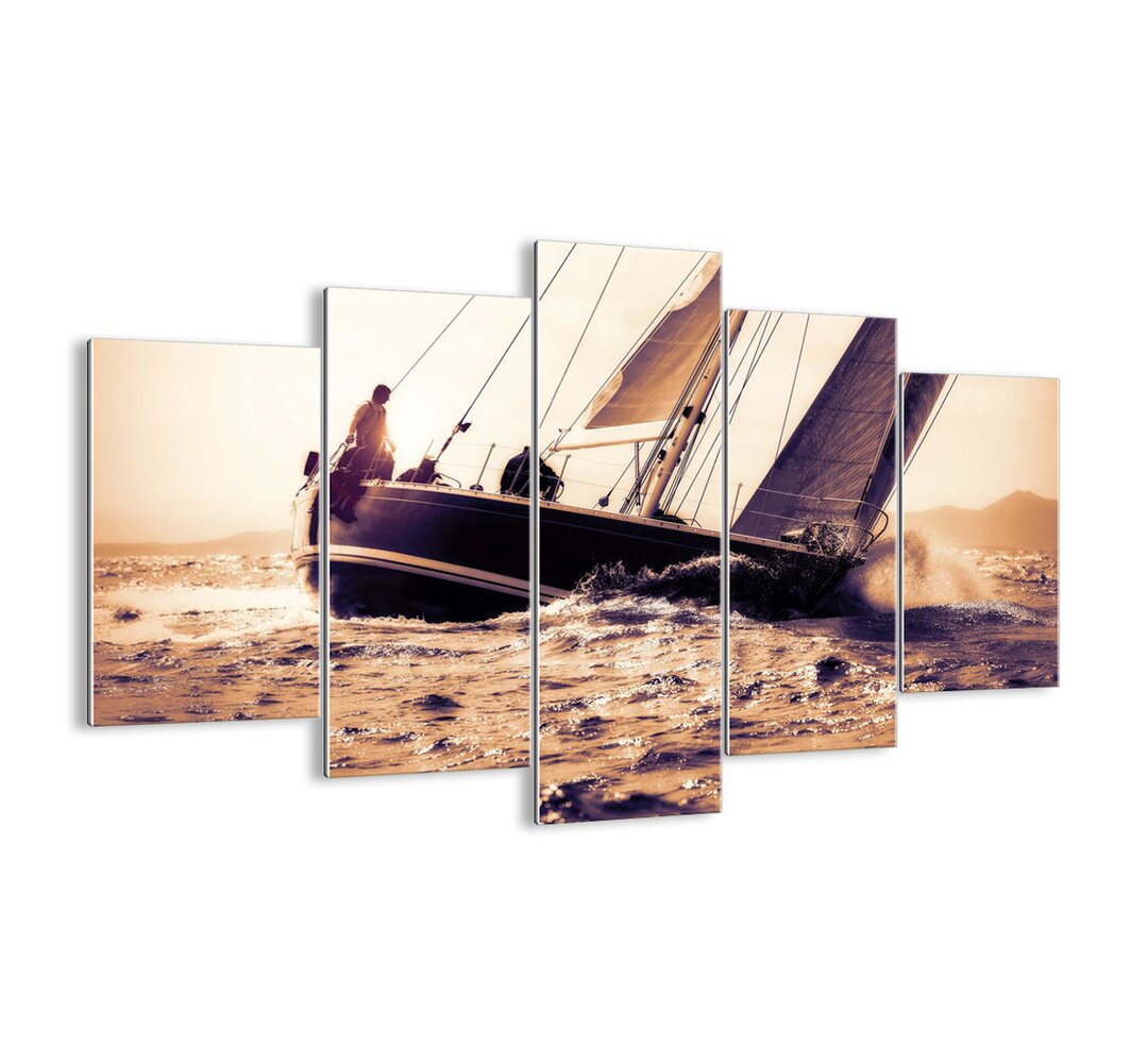 5-tlg. Glasbilder-Set - Fotografie „Sail, Sailor”