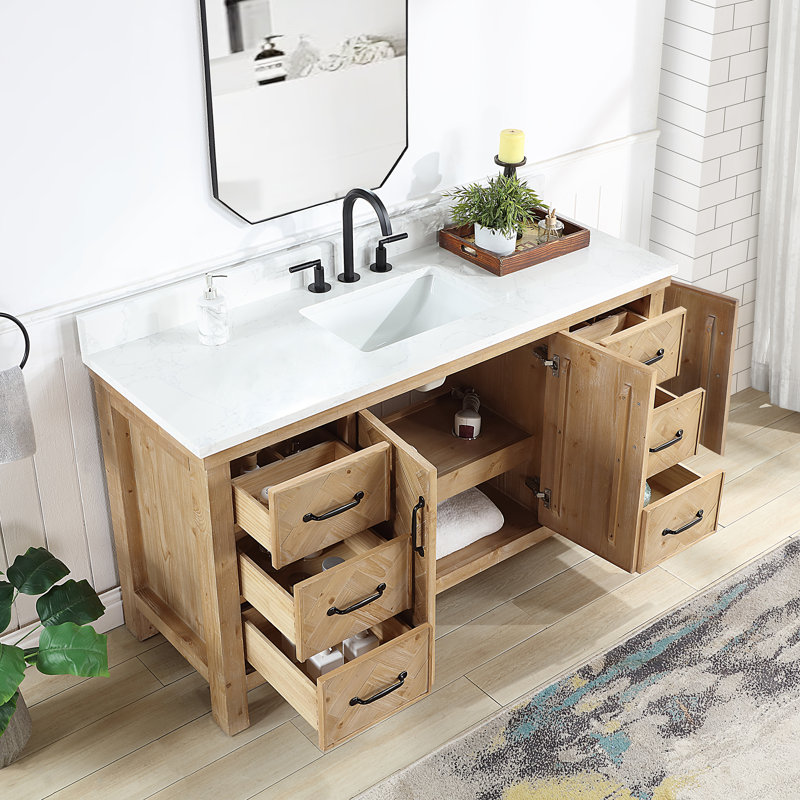 Javier 60" Single Bathroom Vanity Set, Antique Brown