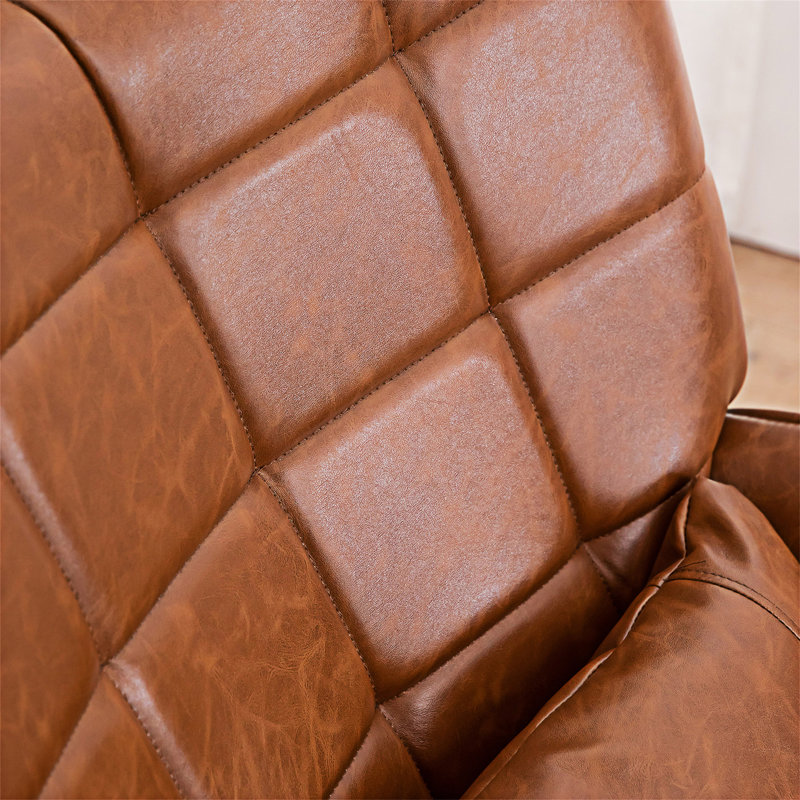 Chaise avec accoudoirs Modern, Cuir retravaillé brun