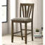 Chaise d'appoint de salle à manger rembourrée à hauteur de comptoir (ensemble de 2)