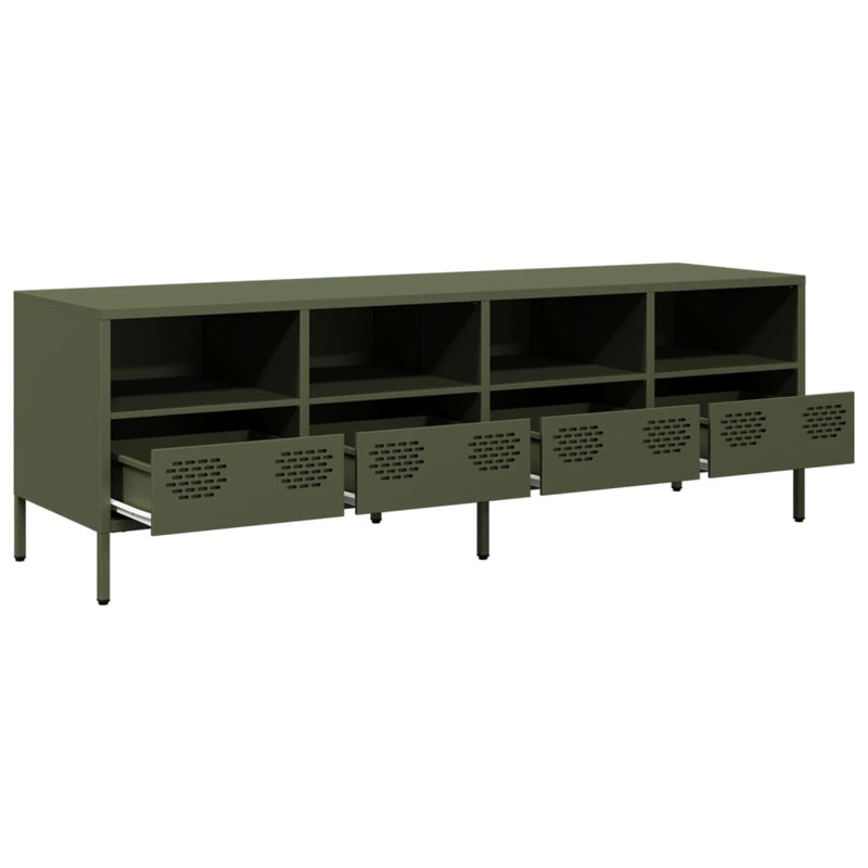 Daumantas Unfinished TV Stand for TVs up to 24", Olive green