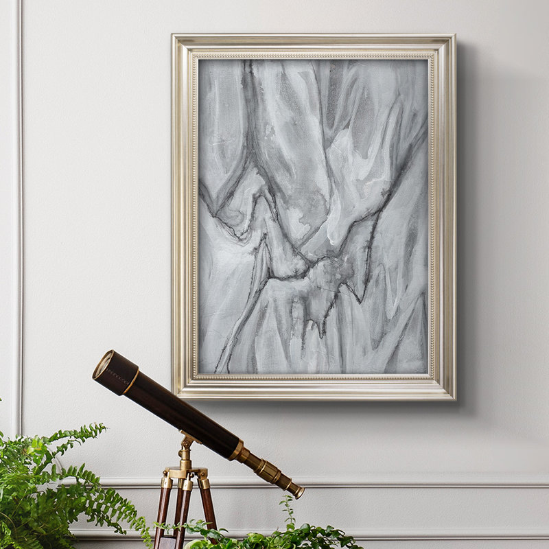 Marbré blanc I, toile encadrée de qualité supérieure - prête à être accrochée, L 29 po x H 41 po