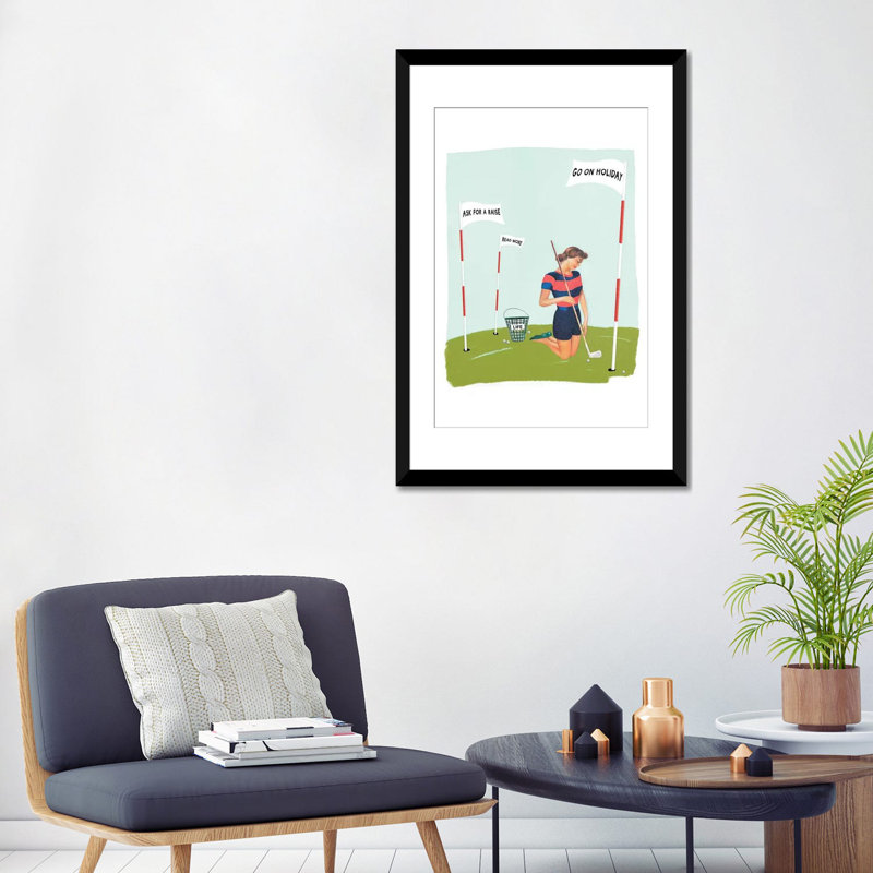 « life goal goals », impression sur toile, H 24 po x l 16 po x P 1 po, Papier d'art encadré noir, Blanc