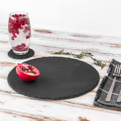 Argon Tableware - Round Slate Coasters - 10cm