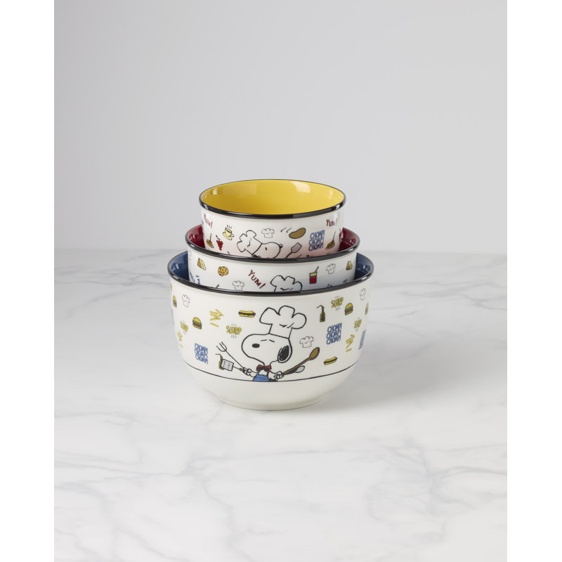Lenox Chef Snoopy 3-Piece Bowl Set