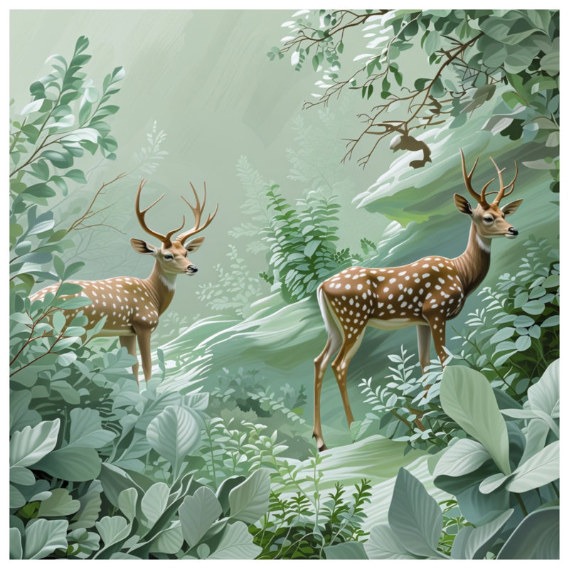 Tapis de bain cerf tacheté en forêt, 34in W x 21in L