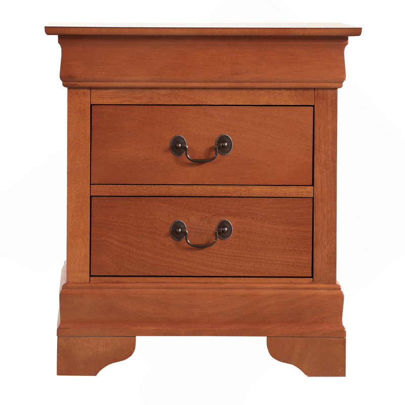 Table de chevet élégante en chêne avec un design classique, Brun