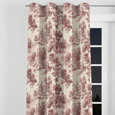 French Country Curtain panels - Pink Bohuslav Grommet Curtain - 1 Panel