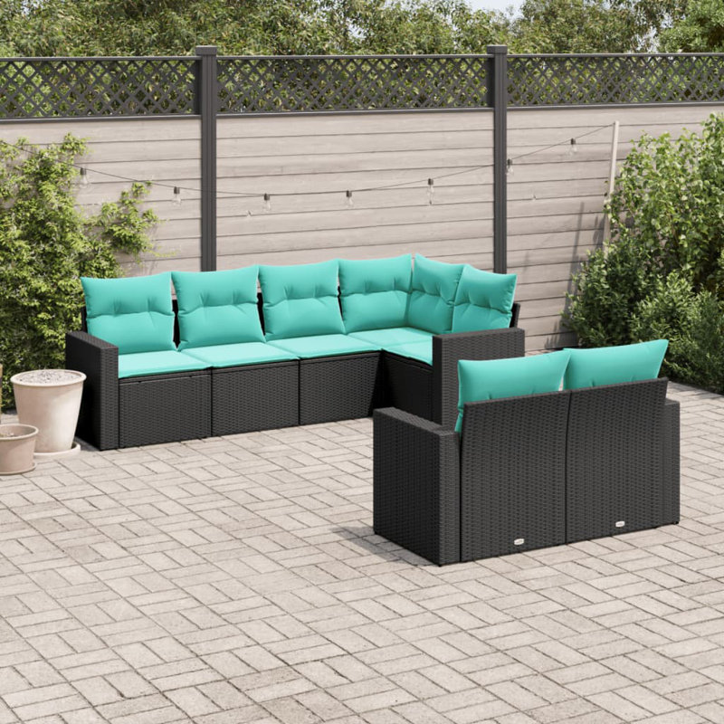  Garden Sofa Set Black, 7