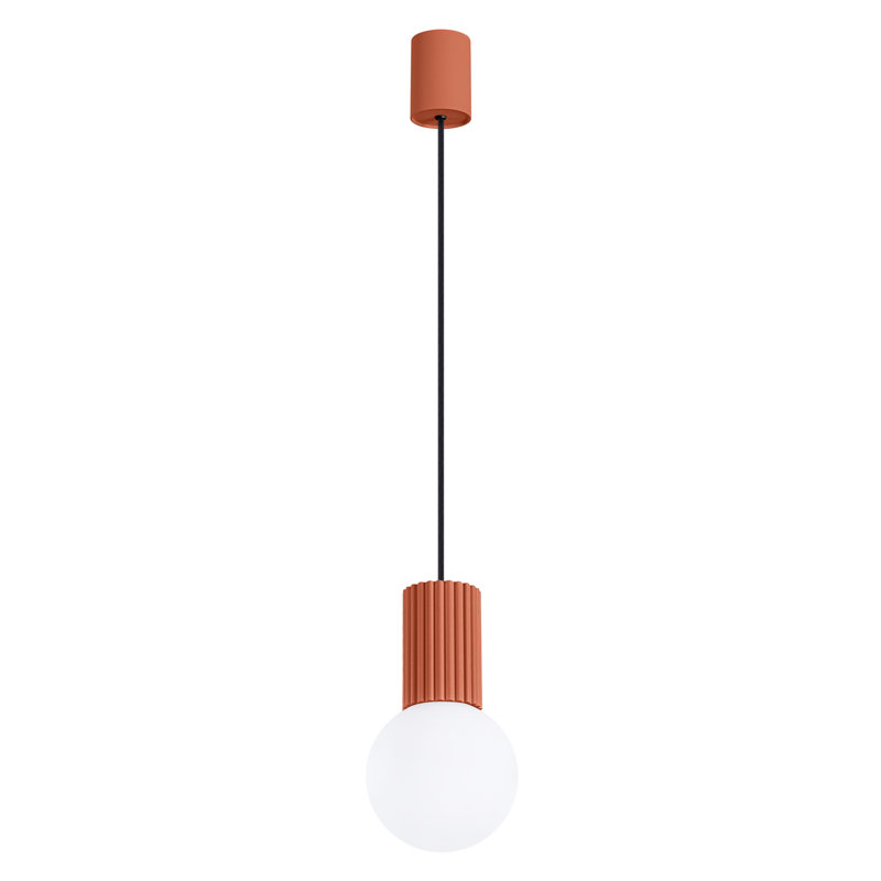 Bernis 1 - Light Brushed Nickel Pendant, Red