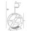 Lampe sur pied élégante avec bibliothèque Luro, couleur osier, 65 x 11,0 x 35,4 po Luro | Structure en métal durable, bibliothèque 100% bois de sapin, douille E27 de 60 W maximum, parfaite pour le salon et le bureau, design élégant et fonctionnel