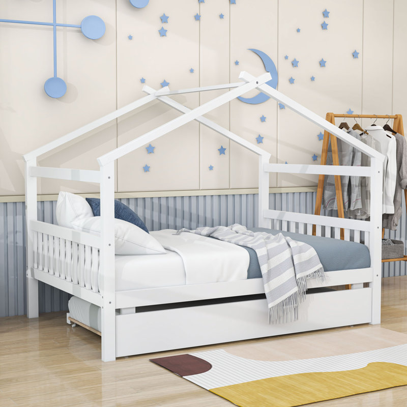 Patchin Wood Daybed with Trundle and Slats, Full, White