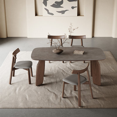Retro simple rectangular dining table set
