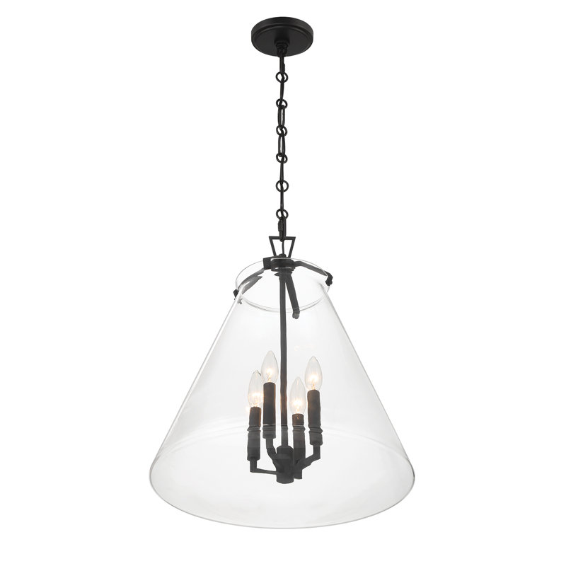 Alanya 4 Light Polished Pendant, Black