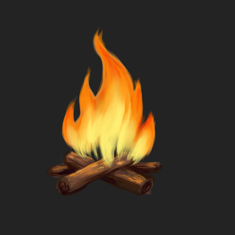 Campfire 2 - Wrapped Canvas Painting, 51cm H x 51cm W x 3.8cm D