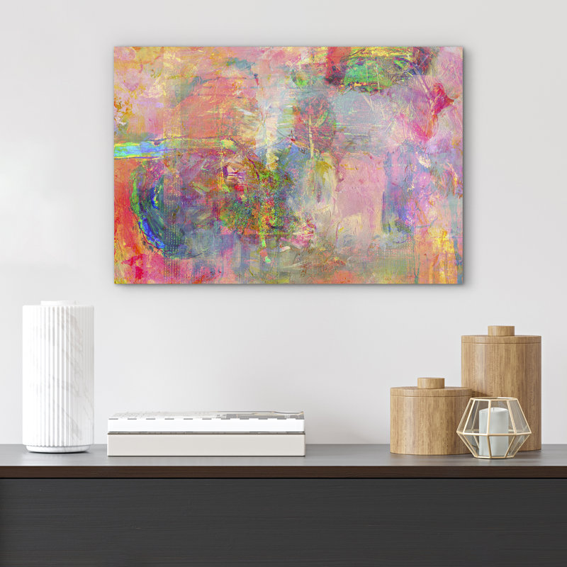 «Pastel coloré», reproduction de peinture à l'aquarelle sur toile, H 16 po x l 24 po x P 1,5 po