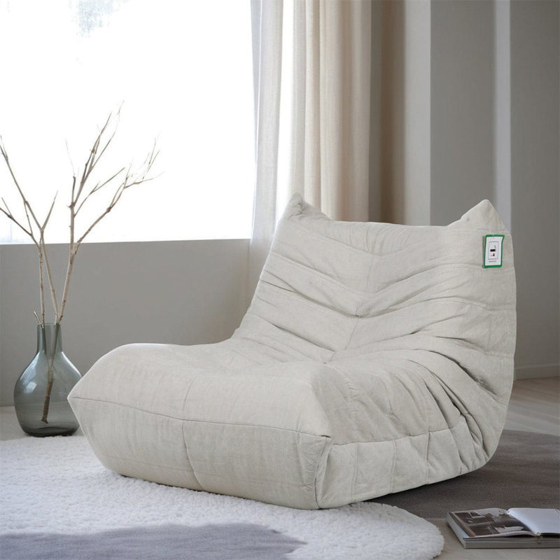 Nevaeh Fabric Bean Bag Lounger, Light Grey