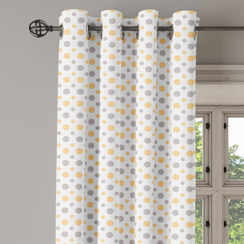 Rideau décoratif à 2 panneaux de rideaux à œillets Ambesonne, 50 po x 96 po, bleu orange, blanc, L 50 po x L 108 po