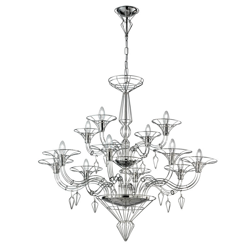 Lustre 12 lumières façon bougie dedalh, Chrome