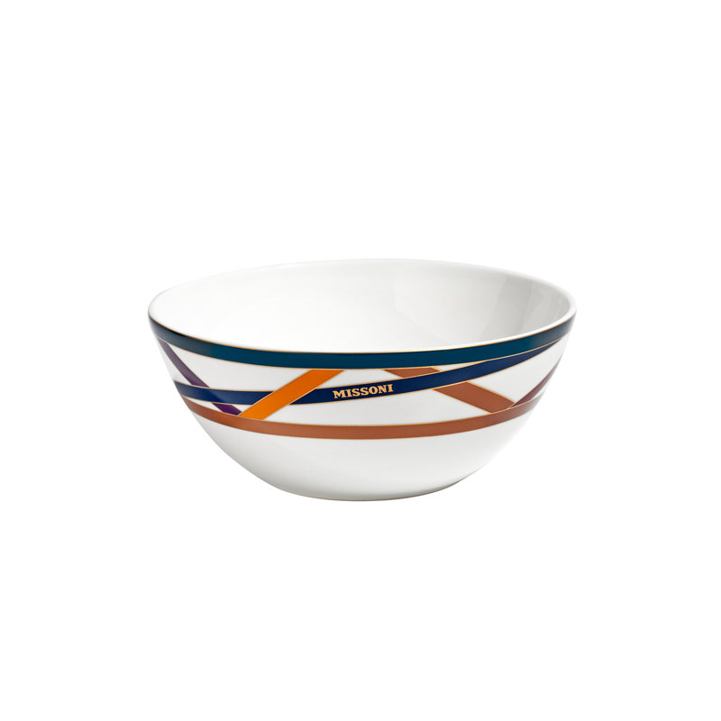 Missoni Soup Bowl Nastri Multicolor  Diam. 5.8" H. 2.4", 1, Blue/Orange