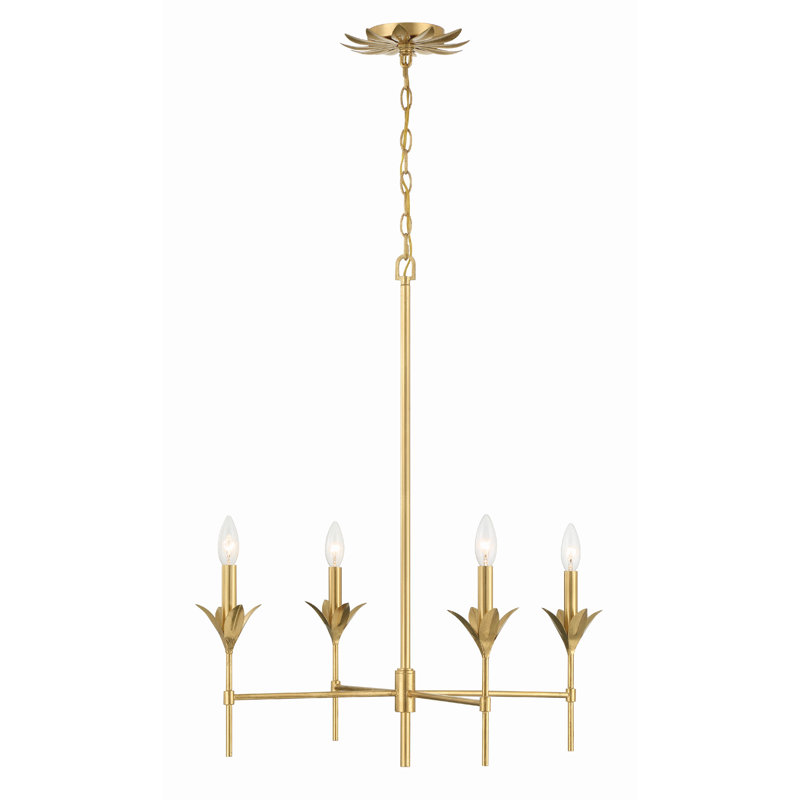4 - Light Dimmable Classic / Traditional Chandelier, Antique Gold