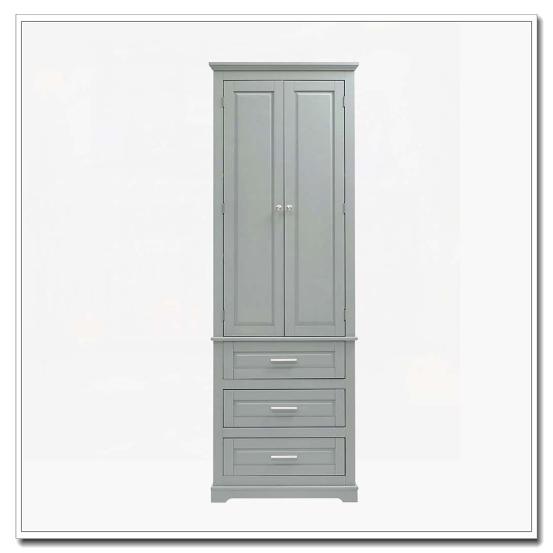 Freestanding Bathroom Storage Cabinet with 3 Drawers, Gray