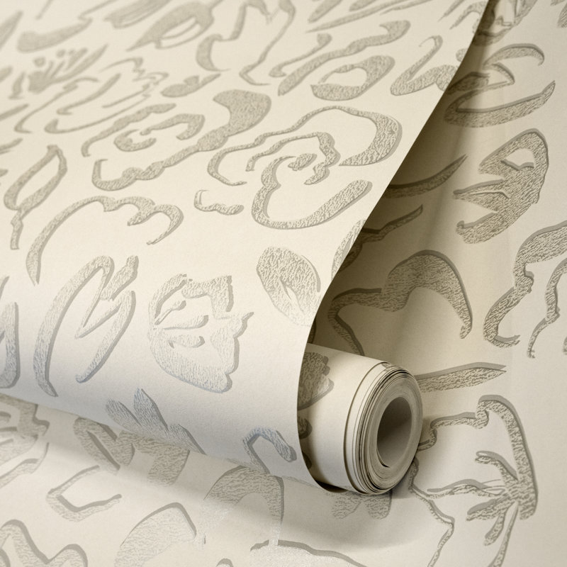Salt Collection Metallic Fiore Flower Design 10.05m x 53cm Wallpaper Roll, Cream