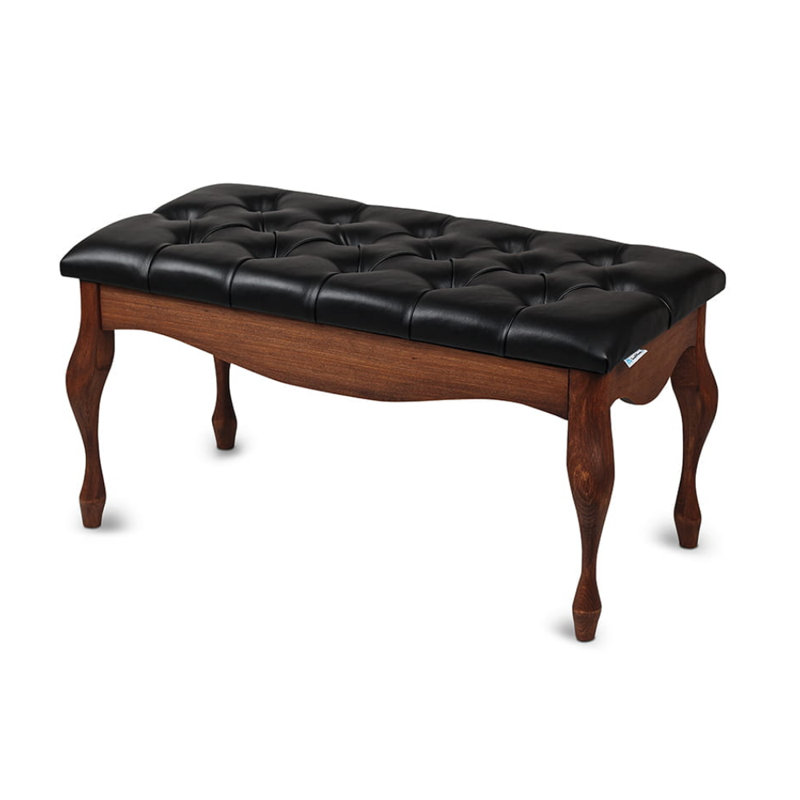 Colrain Faux Leather Upholstered Bench, Black/Nut, H40 x W60 x D40cm