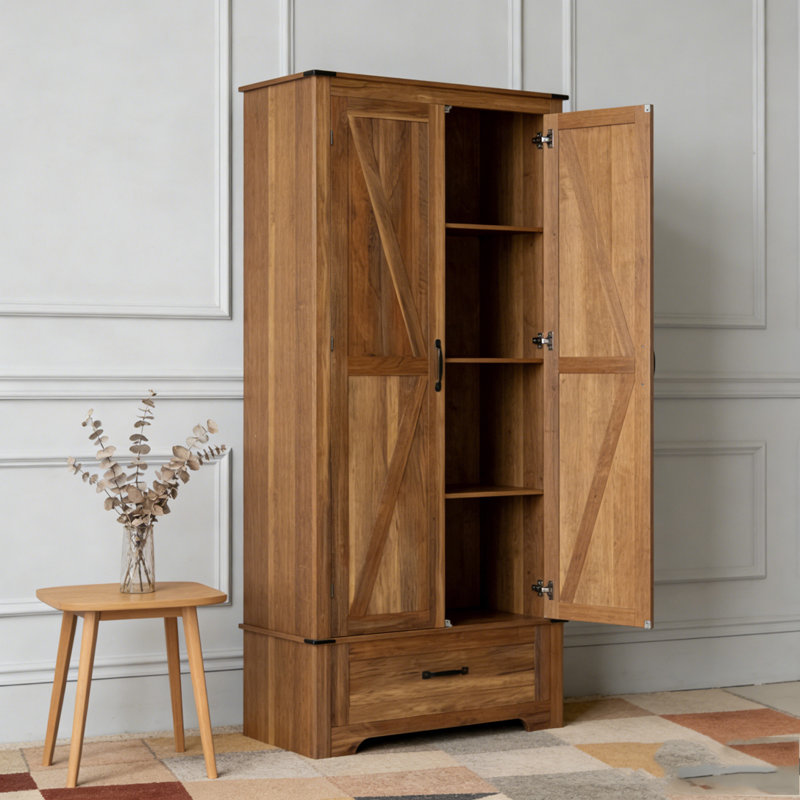 Armoire de cuisine, armoire avec tablettes réglables