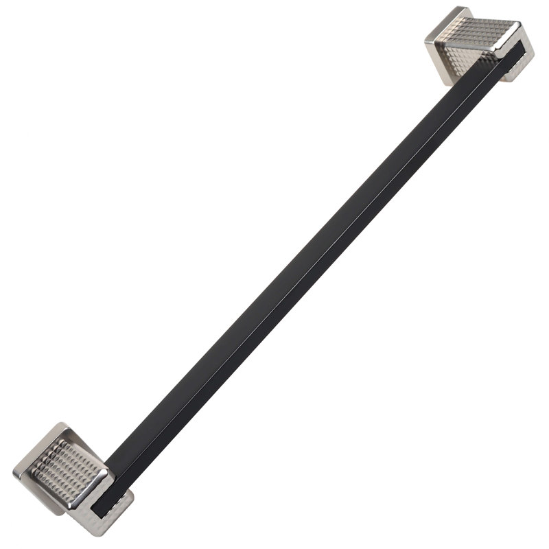 Poignée barre 6 à 16 po GlideRite, Noir mat / nickel satiné, 6.25"