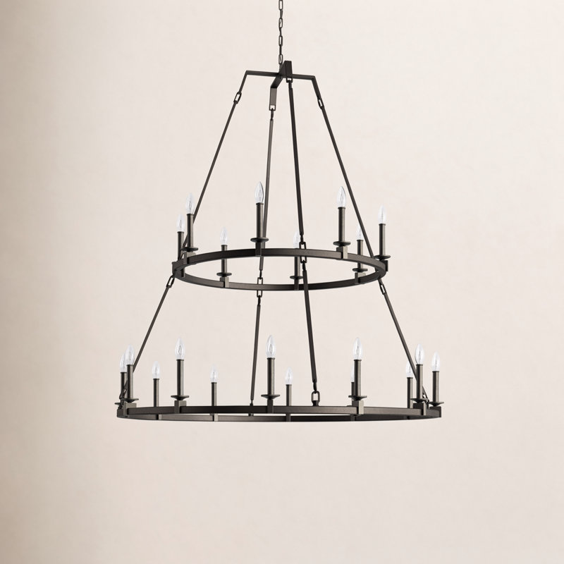 Aileen 20-Light Dimmable Wagon Wheel Chandelier
