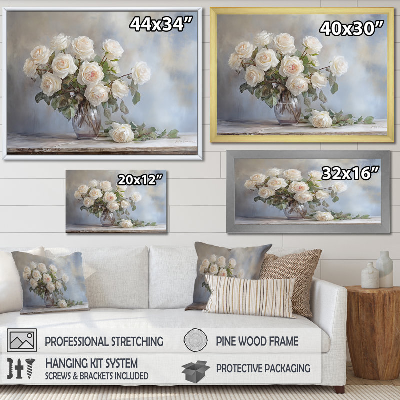 «Gorgeous Rose Bouquet II», reproduction sur toile, Toile tendue, 16" H x 32" W
