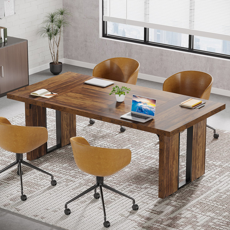 70.8'' Rectangle Conference Table, Brown