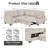 L-Shaped Sectional Sofa Bed With Pull-Out Bed & Storage, 5-Seat Sleeper Couch With USB Charging, Convertible Design For Living Room, Apartment, Corduroy Fabric-2116416202