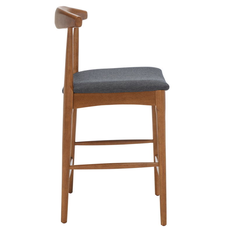 Hank Counter/Bar Stool, Walnut, Dark Gray, Counter Stool (25.67" Seat Height)