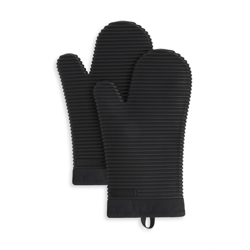 KitchenAid Ribbed Soft Silicone Oven Mitt, Black