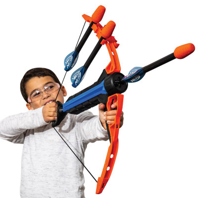 NERF Kids Bow And Arrow Set - Rip Rocket Blaster Soft Foam Bow + Arrow Set - Indoor + Outdoor Play - Bow And (3) Foam Tip Arrows